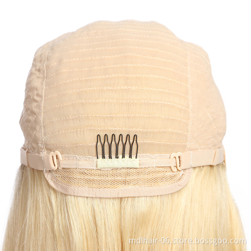 613 Blonde Human Hair Lace Closure Wig 100% Human Hair Straight Glueless Cuticle Aligned Hair Lace Front Wigs